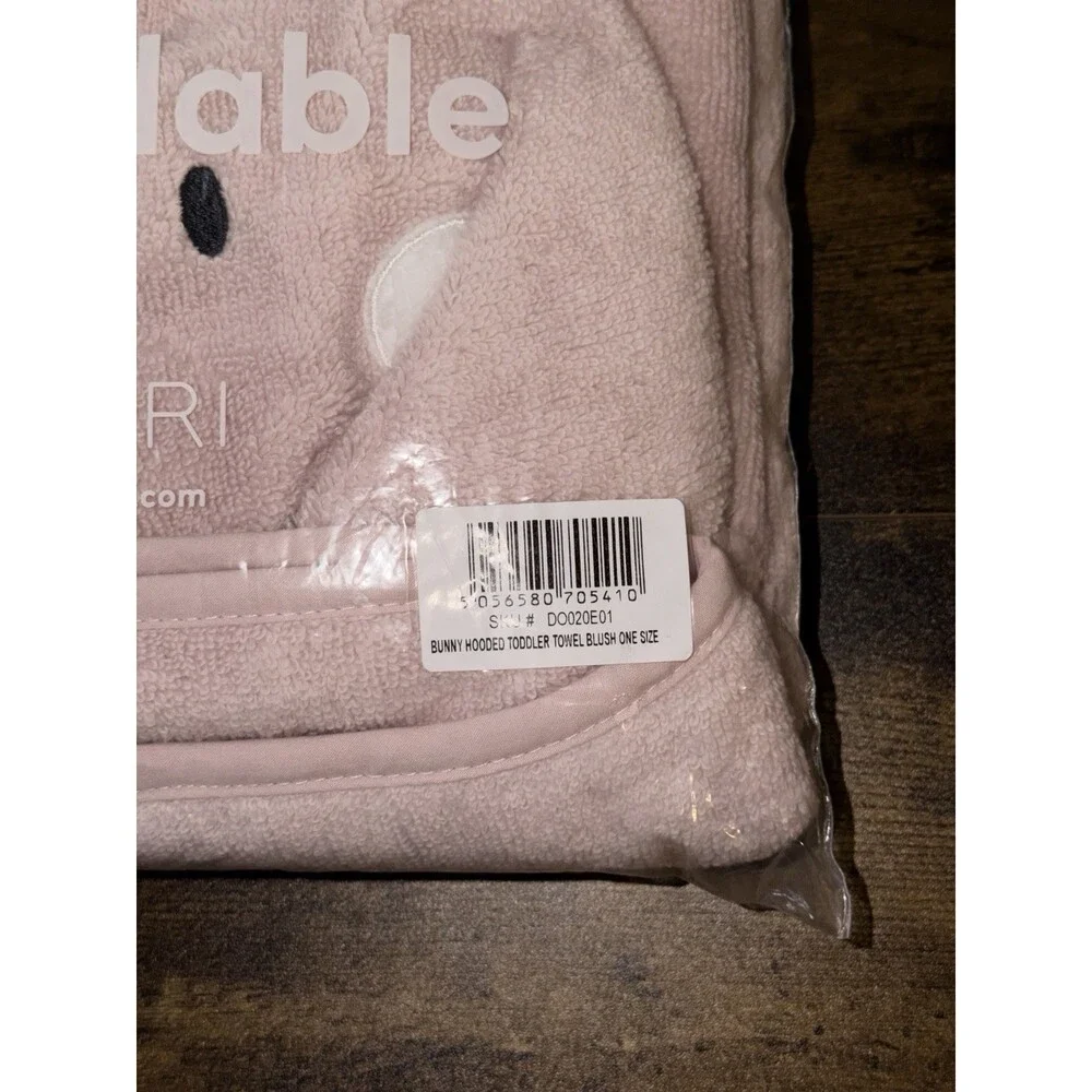 NWT! MORI Cotton Bunny Hooded Bath Towel - One Size - Blush Pink